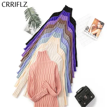 

Turtleneck Computer Knitted Pullovers Office Lady Solid Full Polyester Ruched Regular CRRIFLZ