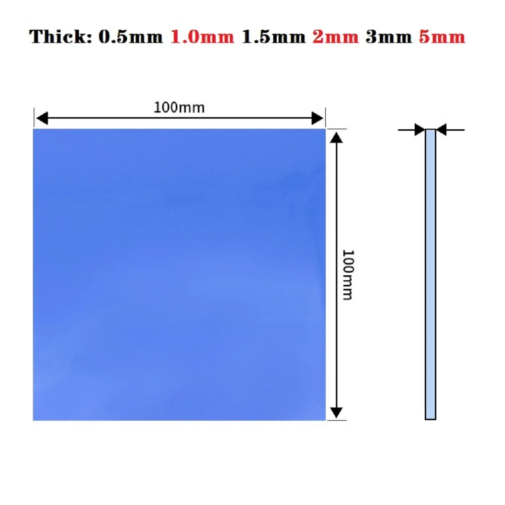 

thermal pad for cpu 0.5mm 1.0mm 1.5mm 2mm 3mm 5mm High Efficient thermal conductivity Original authentic