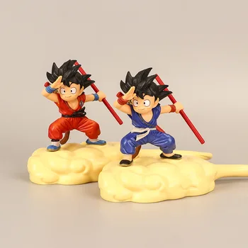

11cm 2 Types Dragon Ball Z Childhood Son Goku Somersault Cloud Anime Figure Collection with opp bag