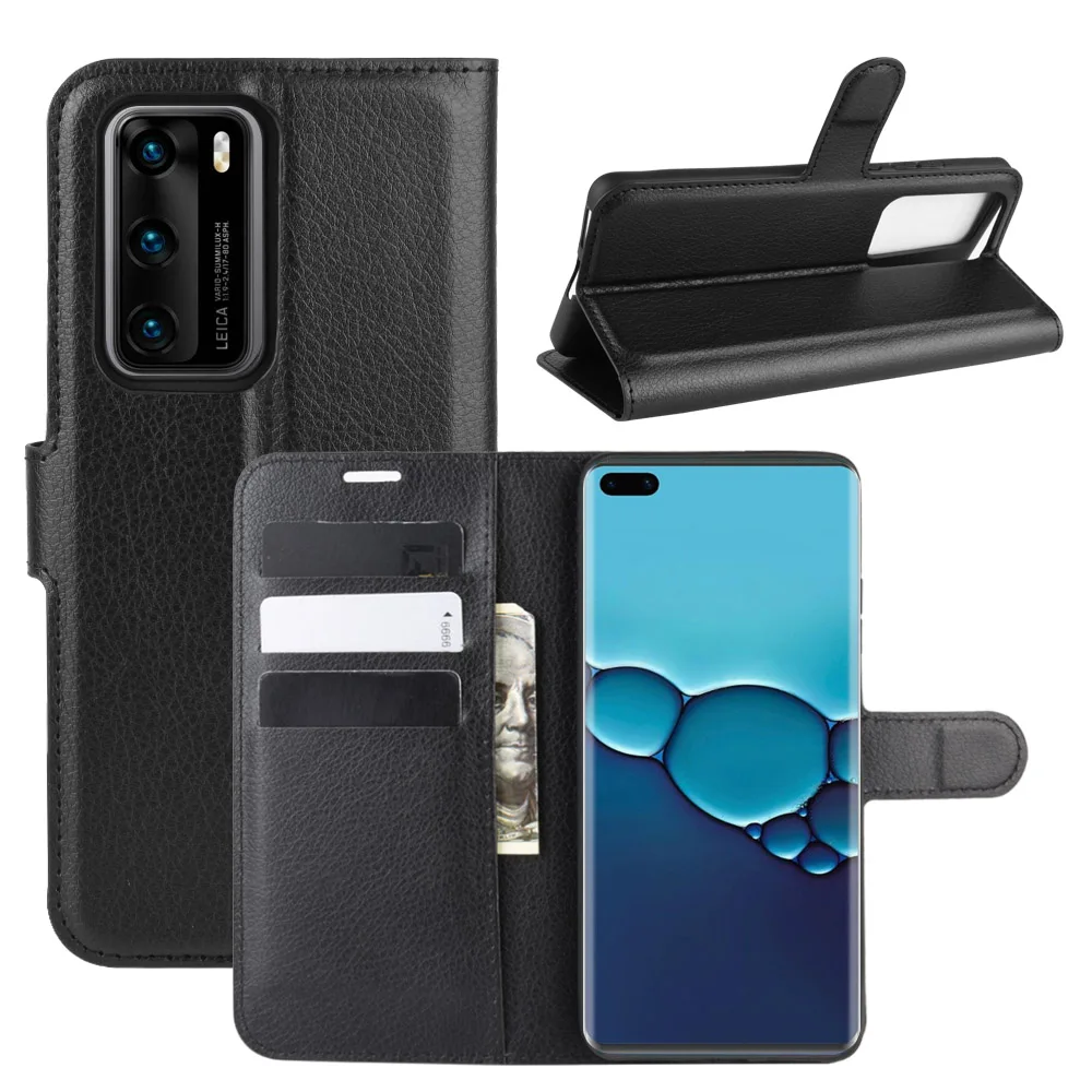 Кожаный чехол книжка с ремешком для телефона Huawei P20 Pro P30 P40 lite E Case 9A Honor 9 20 8A 7A 8X P Smart