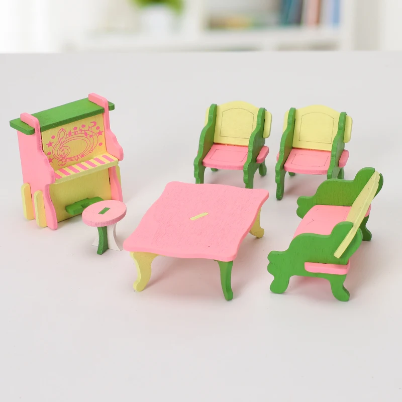 Новинка, 3D модель, деревянная объемная головоломка, детская интеллектуальная деревянная игрушка для мальчиков и девочек, Подарочная мебель, сборная головоломка