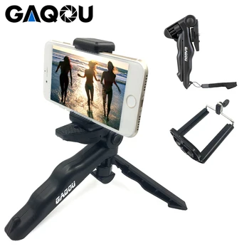 

GAQOU Universal Mini Tripod 90" Rotation Desktop & Handle Stabilizer For Mobile Phone Camera Go Pro With Cell Phone Holder Clip