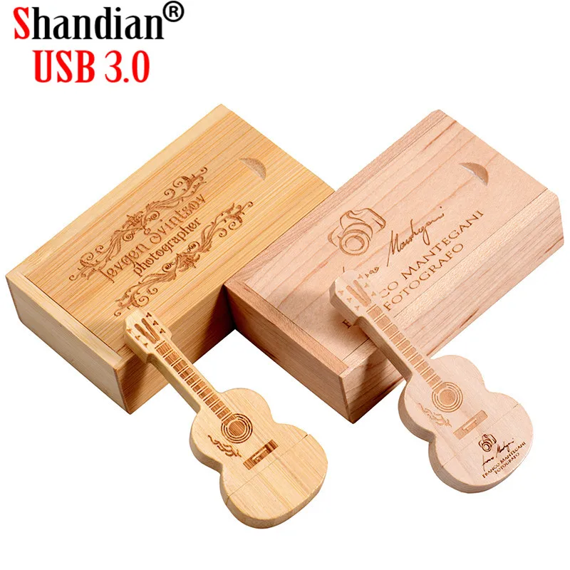 SHANGDIAN usb 3.0 free custom logo wooden guitar pendrive USB 2.0 flash memory stick 4GB 8GB 16GB 32GB 64GB metal keychain gift |