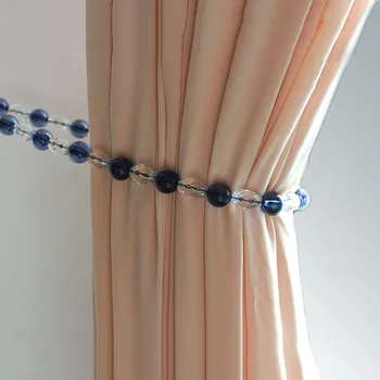 

1Pc Modern Simple Curtain Bandage Korean Style Crystal beads Tiebacks for Curtains with Magnet Curtain Decorative Accessories