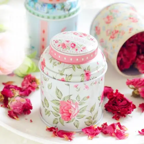 

20pcs Kitchen Home Decor Metal Floral Coffee Tea Sugar Candy Container Jar Can Tin Sorage Box Home Accessories