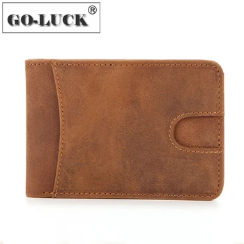 

RFID Men's Mini Wallet Cowhide Leather Men Bill Dollar Cash Purse ID Credit Cards Bag Simple Style Design