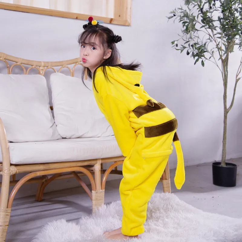 xiaolian SAILEROAD Baby Girl Pajamas For Girls Unicorn Pajamas Kids Flannel Kigurumi Children Pijama Animal Sleepwear Warm Winter Onesies - Цвет: xiaolian