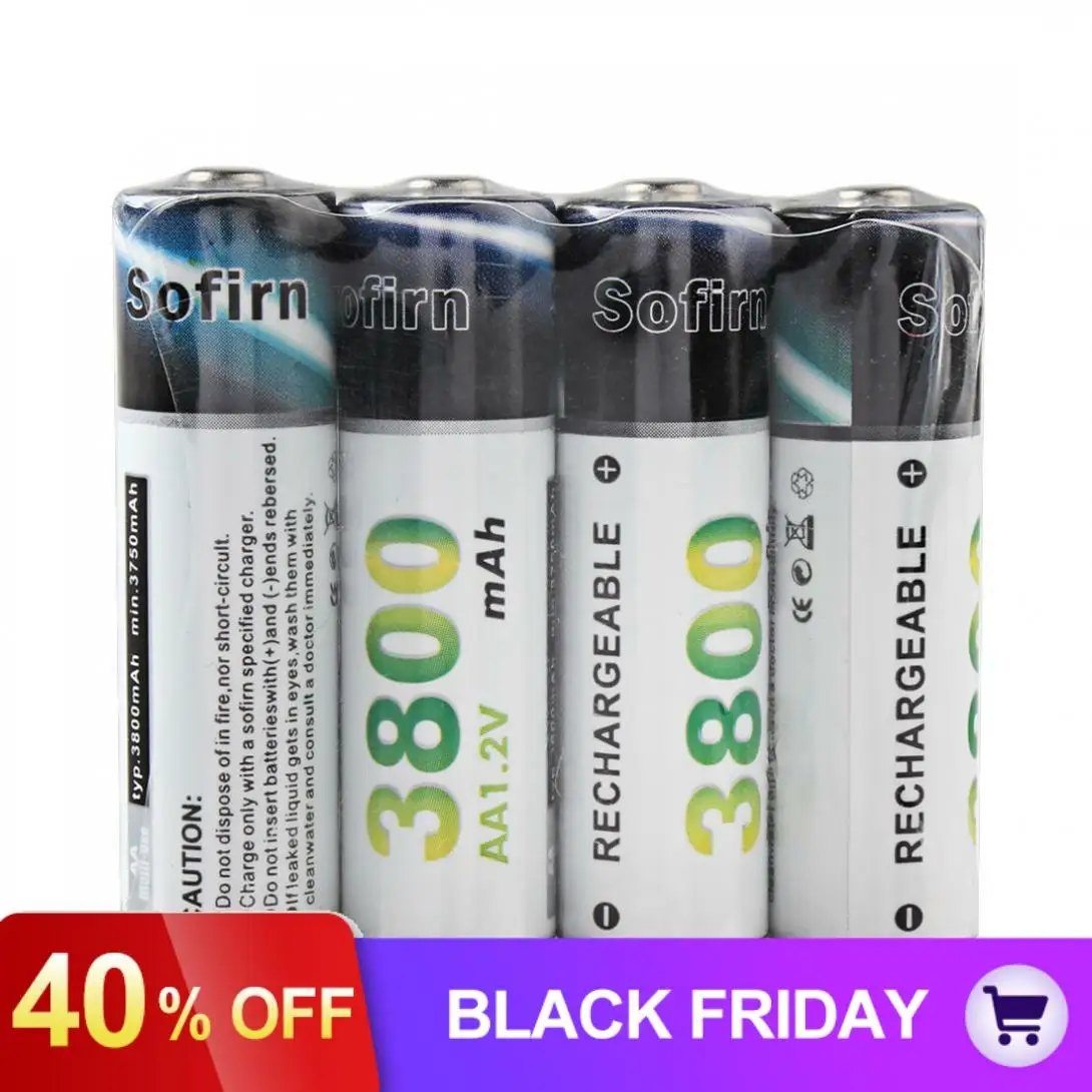 4 шт./лот Sofirn Ni-MH AA 3800mAh 1,2 V аккумуляторные батареи