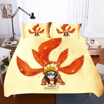 

Home Textile Single Queen King Size Bed Sets Pillowcase DIY Home Textile Naruto Print High Quality Linen Bedding Set Duvet Cover