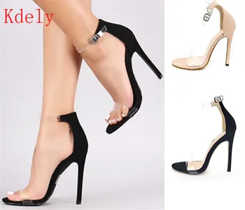 

2020 New WOMEN Cover Heel Summer Super high heel Sandals Rough Fish Head open-toed Sandals sexy Large size women shoes