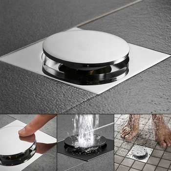 

Pop-Up Floor Drain Cover Shower Stainless Steel Hotel Easy Clean Bathroom Bouncing Durable Waste Cover Floor Drain Deodorant