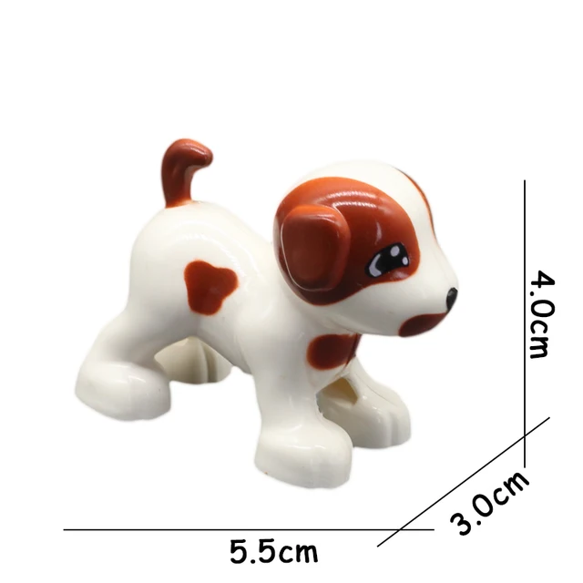 Big Size Building Blocks Animal Accessories Farm Figures Pig Rabbit Chicken Duck Dog Cat Bird horse Cow Sheep DIY Toys Gifts White Dog