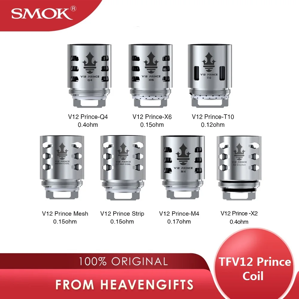 Оригинальный сменный атомайзер SMOK TFV12 PRINCE 3 шт. катушка V12 для атомайзера