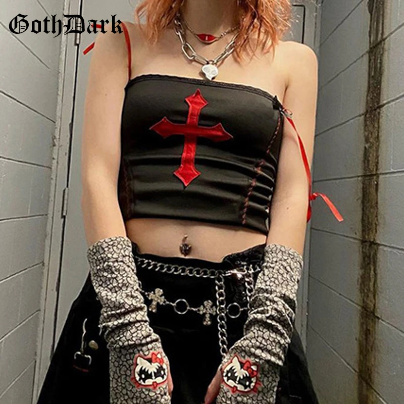 Goth Dark Emo Mall Gothic Aesthetic Camis Harajuku Grunge Punk Black Women Alt Clothes Bodycon Backless Sexy Crop Tops Summer Tanks Camis Aliexpress