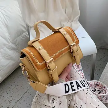 

THINKTHENDO Women Frosted Shoulder Bag Embroidery Strap PU Leather Casual Style Party Travel