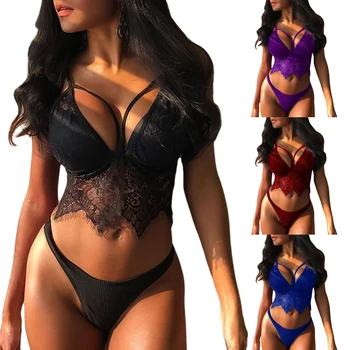 

2020 Summer Sexy Underwear Set Women Intmates Sweet Style Ladies Lace Bow Decoration Thin Bra + Low Waist Bottom Kit Brief Sets