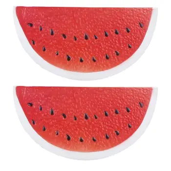 

2PCS PU Watermelon Slices Imitation Durable Safe Artificial Plastic Simulation Watermelon Slices Fruit Model Fruit Toy