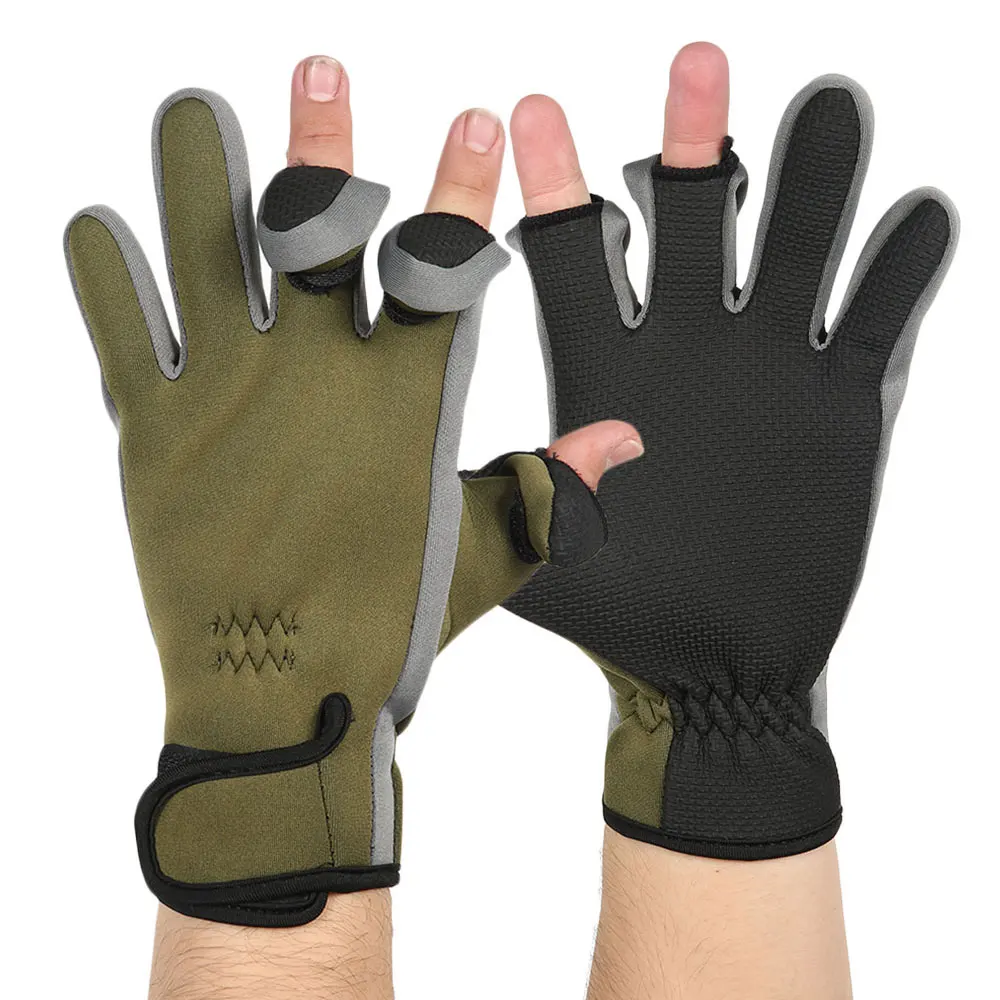 Перчатки для рыбалки, водонепроницаемые перчатки с тремя пальцами, противоскользящая альпинистская перчатка, перчатки для спорта на открытом воздухе, походные перчатки, зимние теплые перчатки