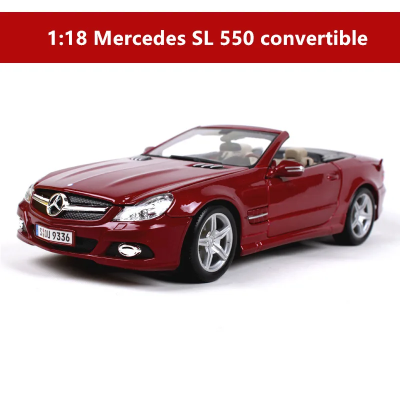 Maisto 1:18 Mercedes SL 550, модель автомобиля из сплава, модель автомобиля, украшение автомобиля, коллекция, Подарочная игрушка, литая модель игрушка для мальчиков - Цвет: SL 550