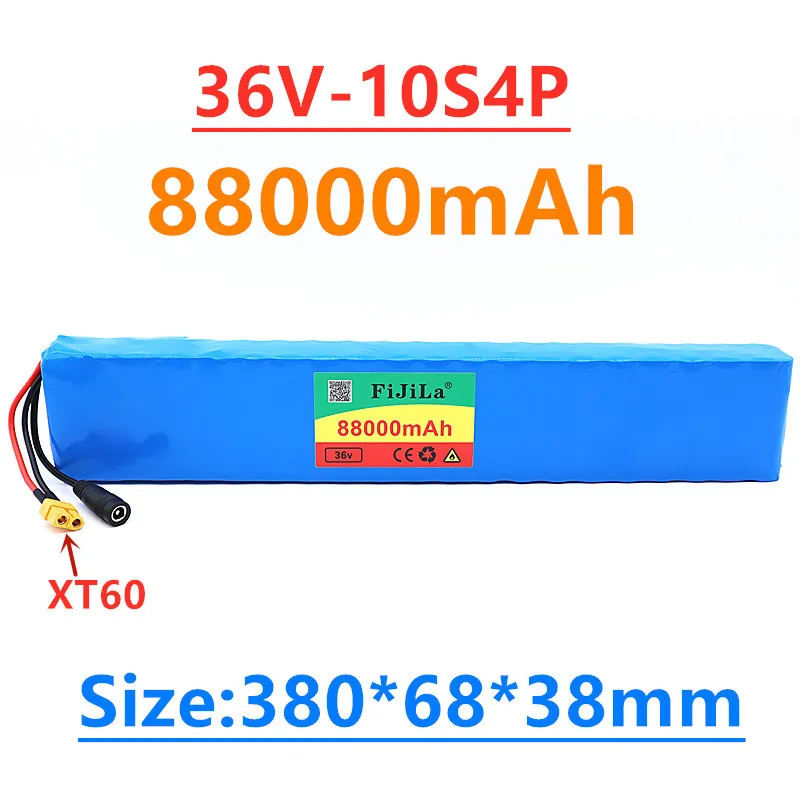 

36V 10S4P 88Ah 600W High power 88000mah capacity 18650 lithium battery pack ebike electric car bicycle motor scooter 20A BMS