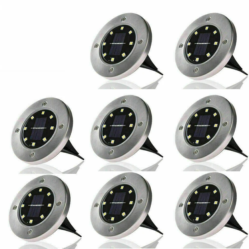 

8 Pcs Solar Ground Lights Garden Light In-Ground Outdoor Landscape Lighting For Home Decorator Lawn Patio Pathway Yard Decor