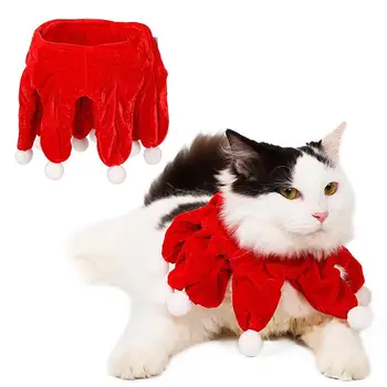 

Christmas Pet Scarf Bib Soft Cute Pompom Pet Neck Warmer Cat Bandana Cat Costume Accessories Pet Supplies For Festival Party