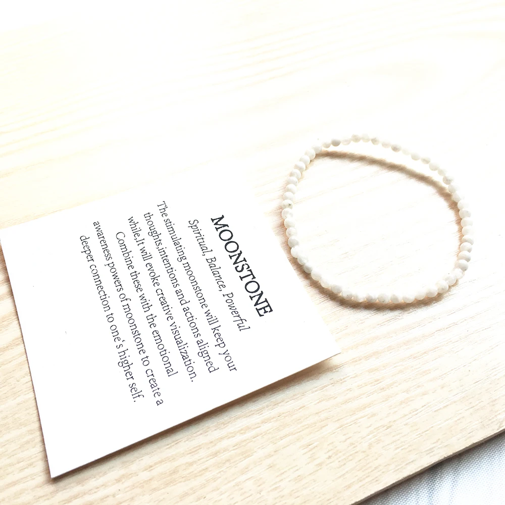 سوار من حجر القمر للنساء ، حجر طبيعي ، أحجار كريمة...