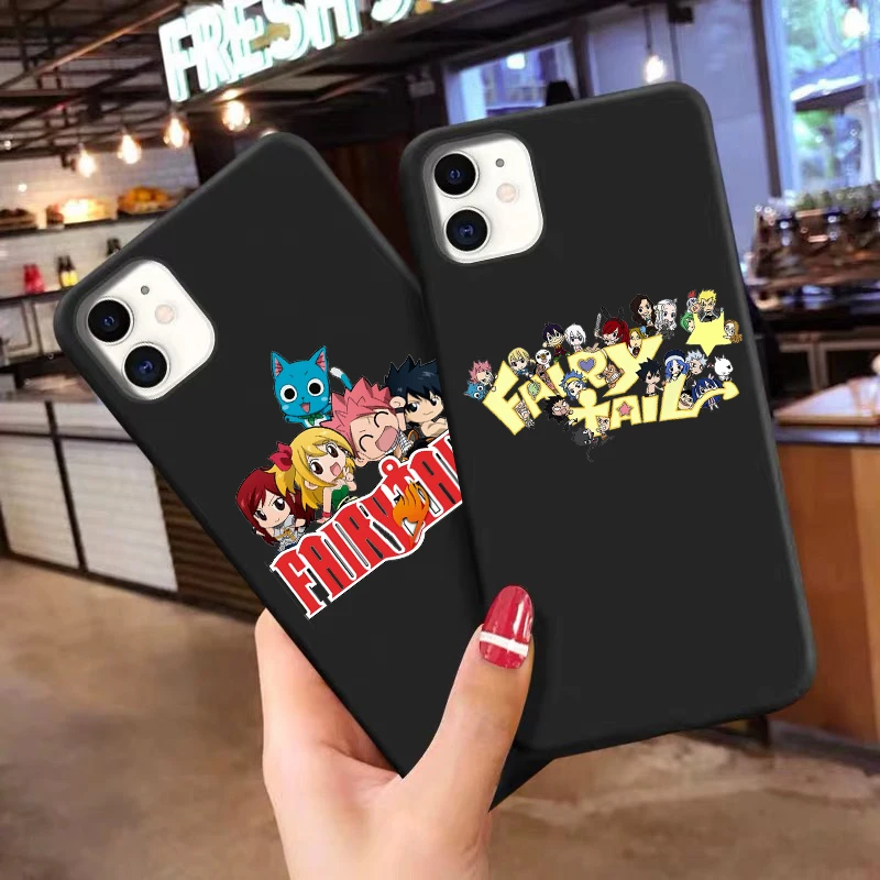 Cartoon Manga Fairy Tail black soft phone case for 12pro 11Pro max 12mini SE2020 X XR XS MAX 7 8 PLUS TPU shell | Мобильные телефоны