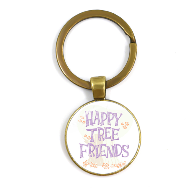 Friends TV Show Pendant Keychain Character Cartoon Fun Pattern 25mm Glass Cabochon Key Ring Keyholder Good Friend Gift