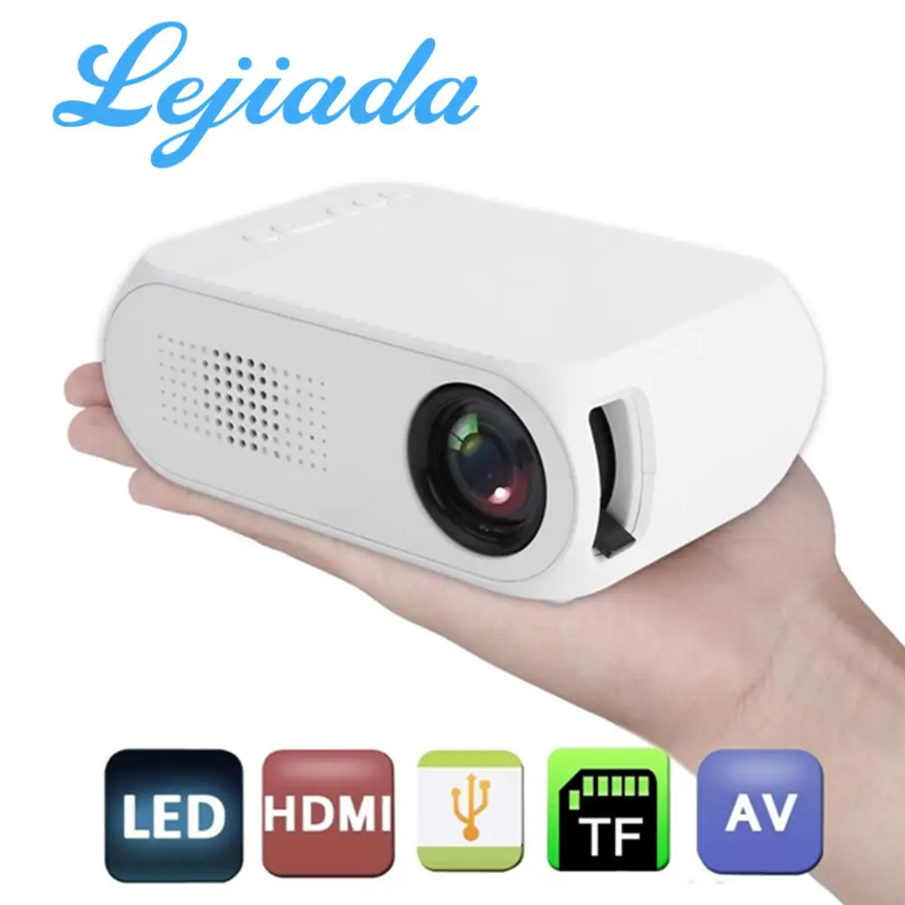 Светодиодный портативный мини проектор LEJIADA YG320 аудио 3 5 мм 600 лм поддержка