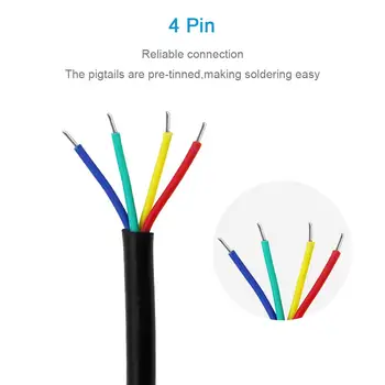 

5 Pairs 4 Pin 4 Core Male Female Plug LED Connector Waterproof IP65 with 20cm 18AWG 4X 0.75mm² Cable 21mm Nut for 5050