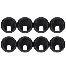 New Black Round Plastic Computer Desk Cable Grommet Hole Cover 35mm 8Pcs