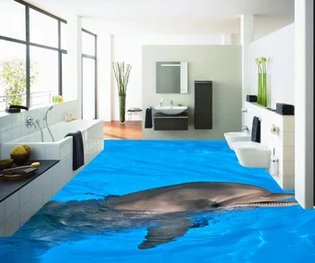 

[Self-Adhesive] 3D Dolphin 1778 Floor Wallpaper Mural Wall Print Decal Wall Murals