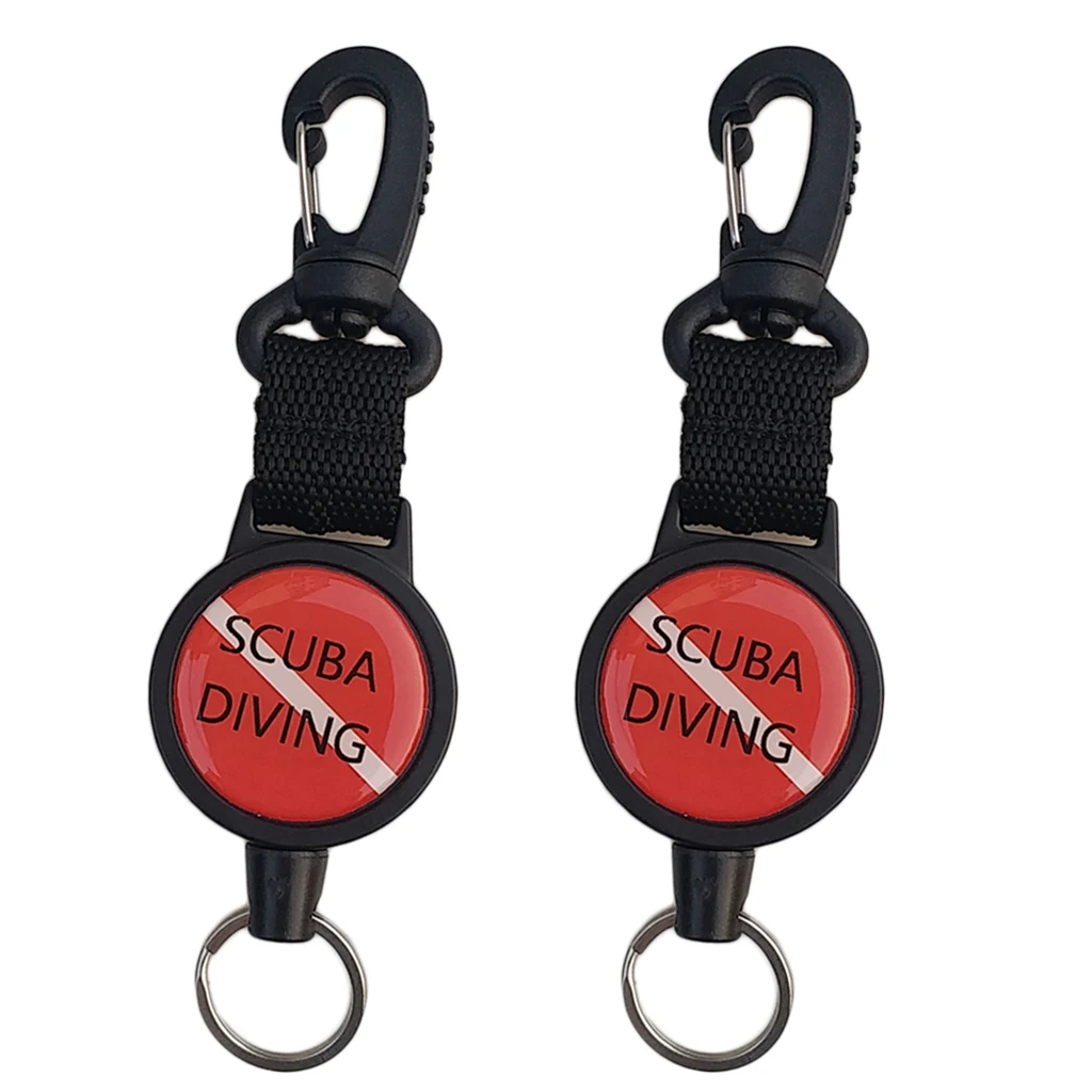 2x Diving Retractable Lanyard Dive Retractor Diving Gear Hook for Otoc/Mask/Light Holder Clip Water Sports 4