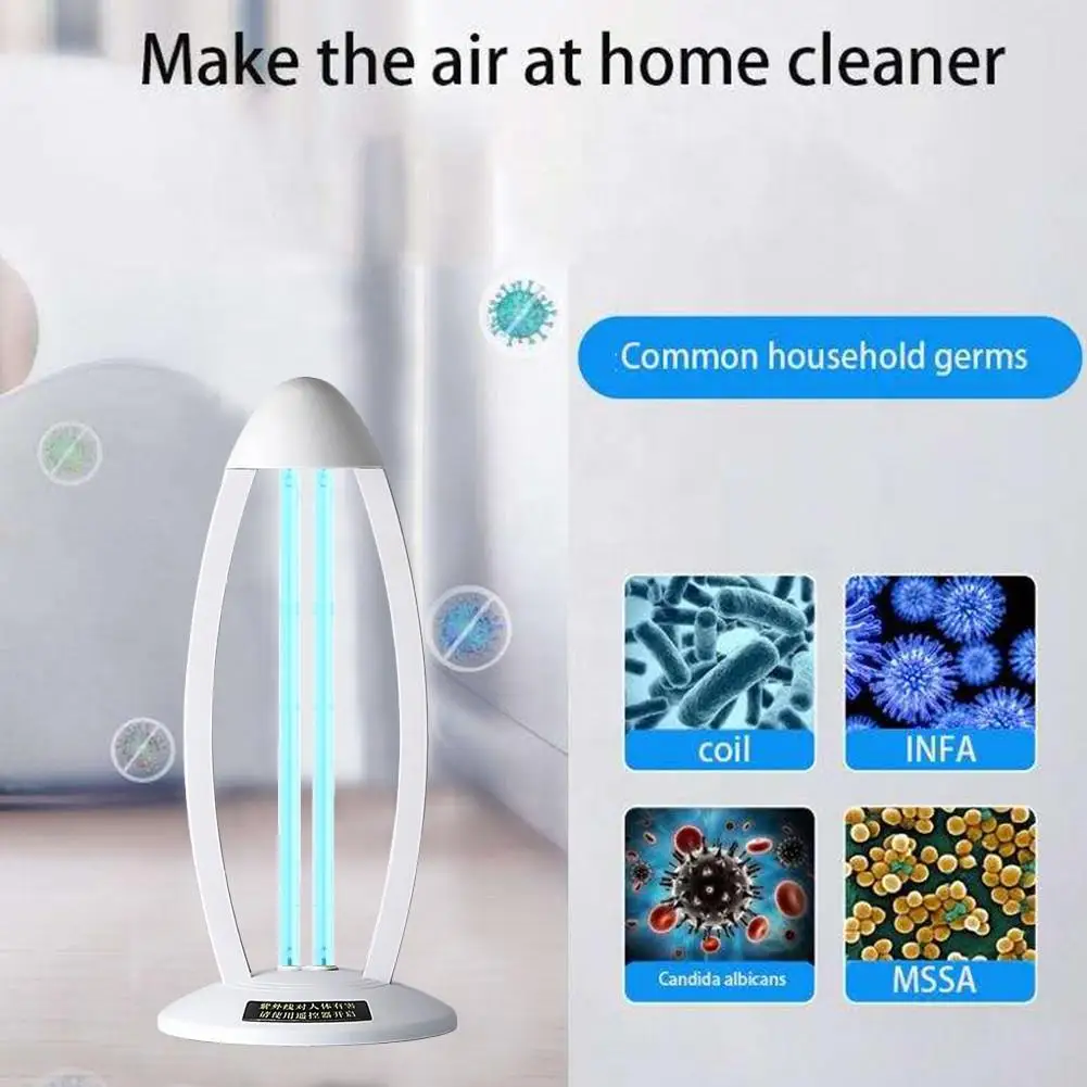 

38W UVC Ozone Germicidal Lamp Uv Sanitizer Lamp Ultraviolet Convenient Remote Control Timing for Home School Office Night Light