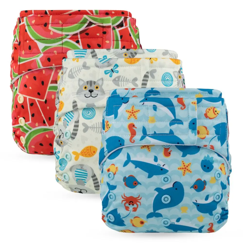 Hook & Loop Pocket Diaper Suede Cloth Inner Waterproof Washable Reusable Baby 4-16kg Stay Dry | Мать и ребенок