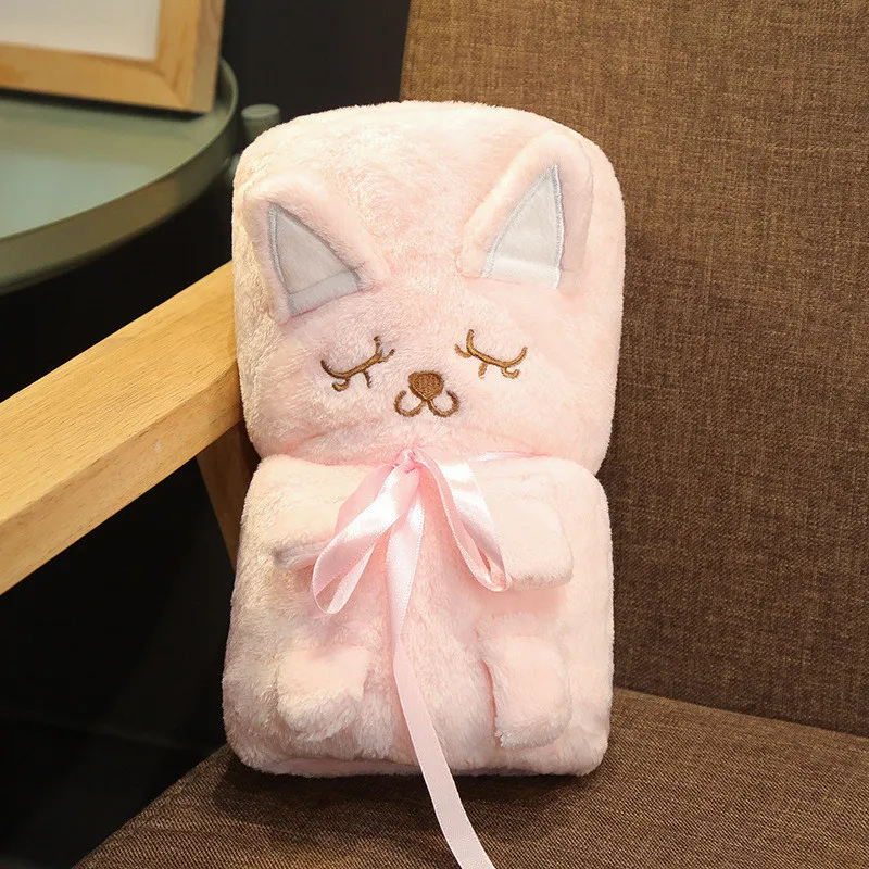 Pink Rabbit 80*100cm Children's blanket Baby Winter Plush Cover blanket Bathtowel Air Conditioner Quilt Thicken Warm Plush Blanket Wholesale - Цвет: Pink Rabbit