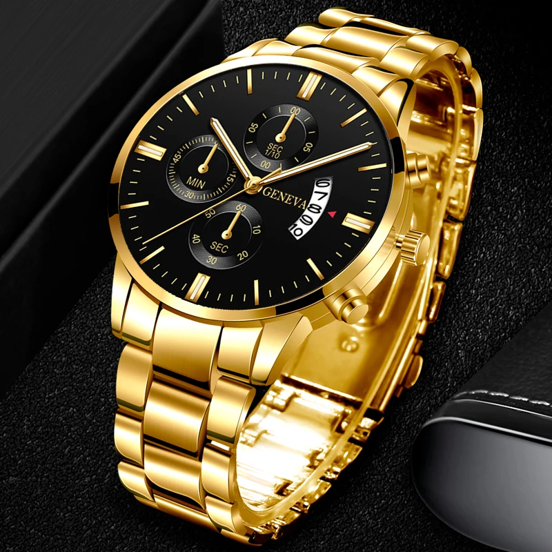 2020 Fashion Trend Men's Stainless Steel Watch Luxury Calendar Quartz Watch Men's Business Casual Watch