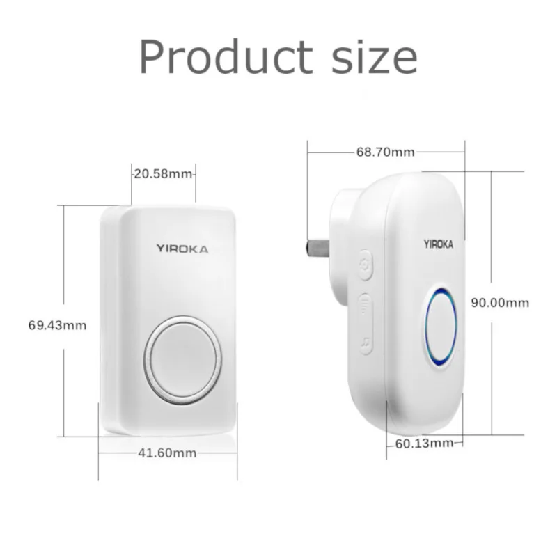Timbre inalámbrico con batería, No necesita batería, resistente al agua, electrónico, cinético