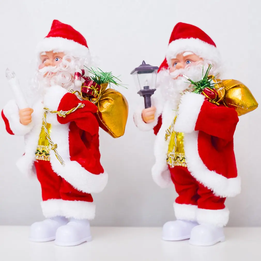 Creative Electric Santa Claus Doll Toy Christmas Singing Dancing Lighting Musical Doll Toy For Children Xmas Gift