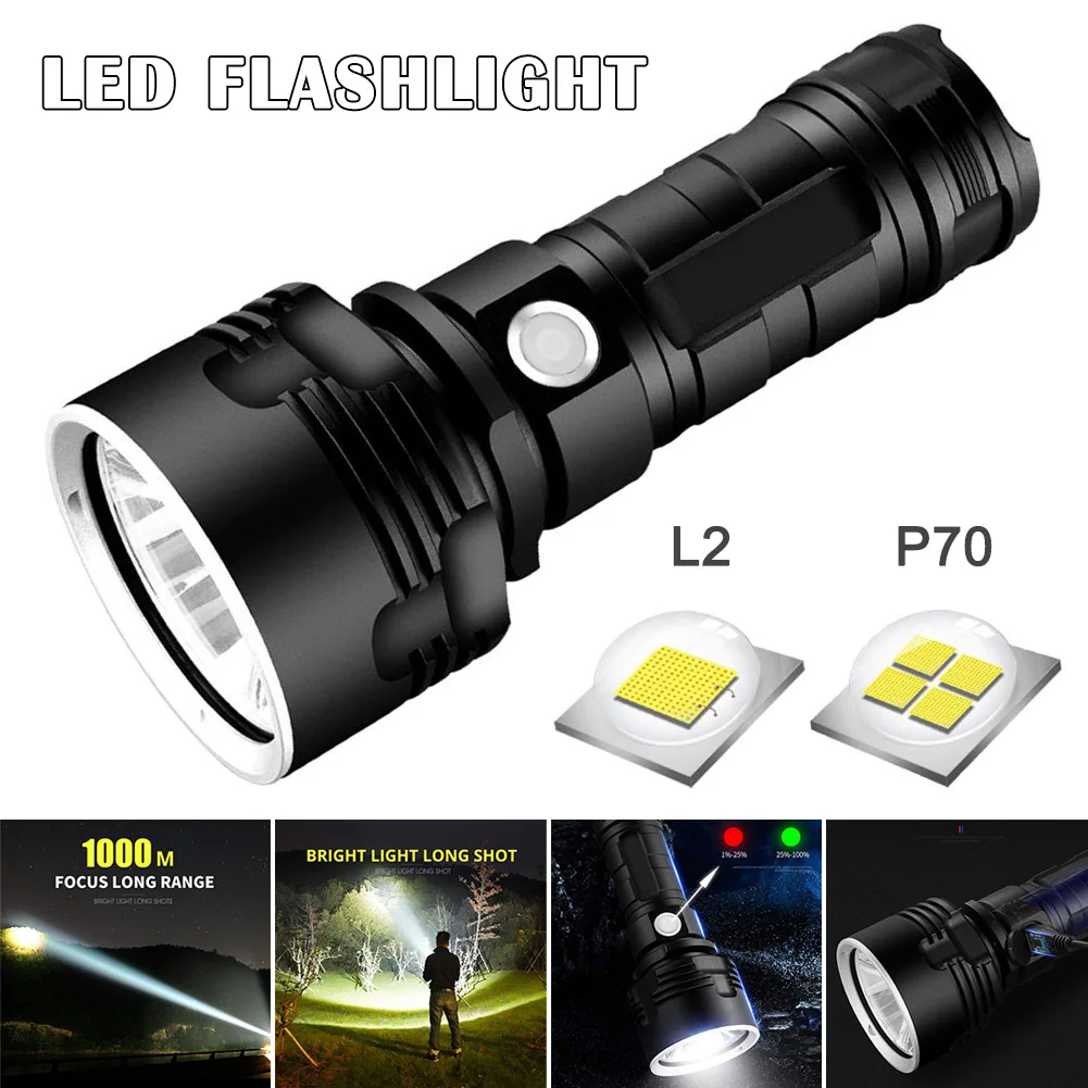 

Newly LED Powerful Flashlight Rechargeable Super Bright Long-range High-power Outdoor Home Searchlight MK