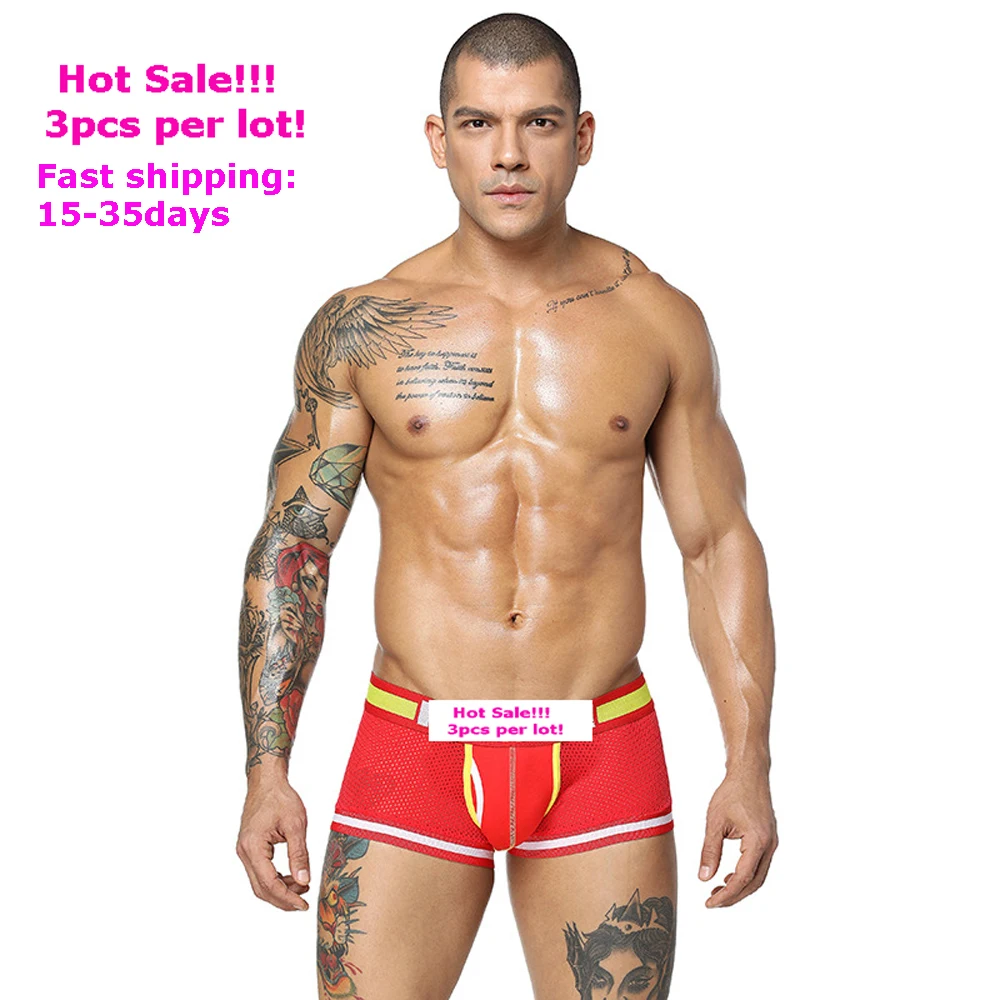 

Brand boxer men Mesh Sexy Men Underwear boxer short U Pouch Underpants Cueca mesh cueca boxer Gay Male Pantie Men Underwear