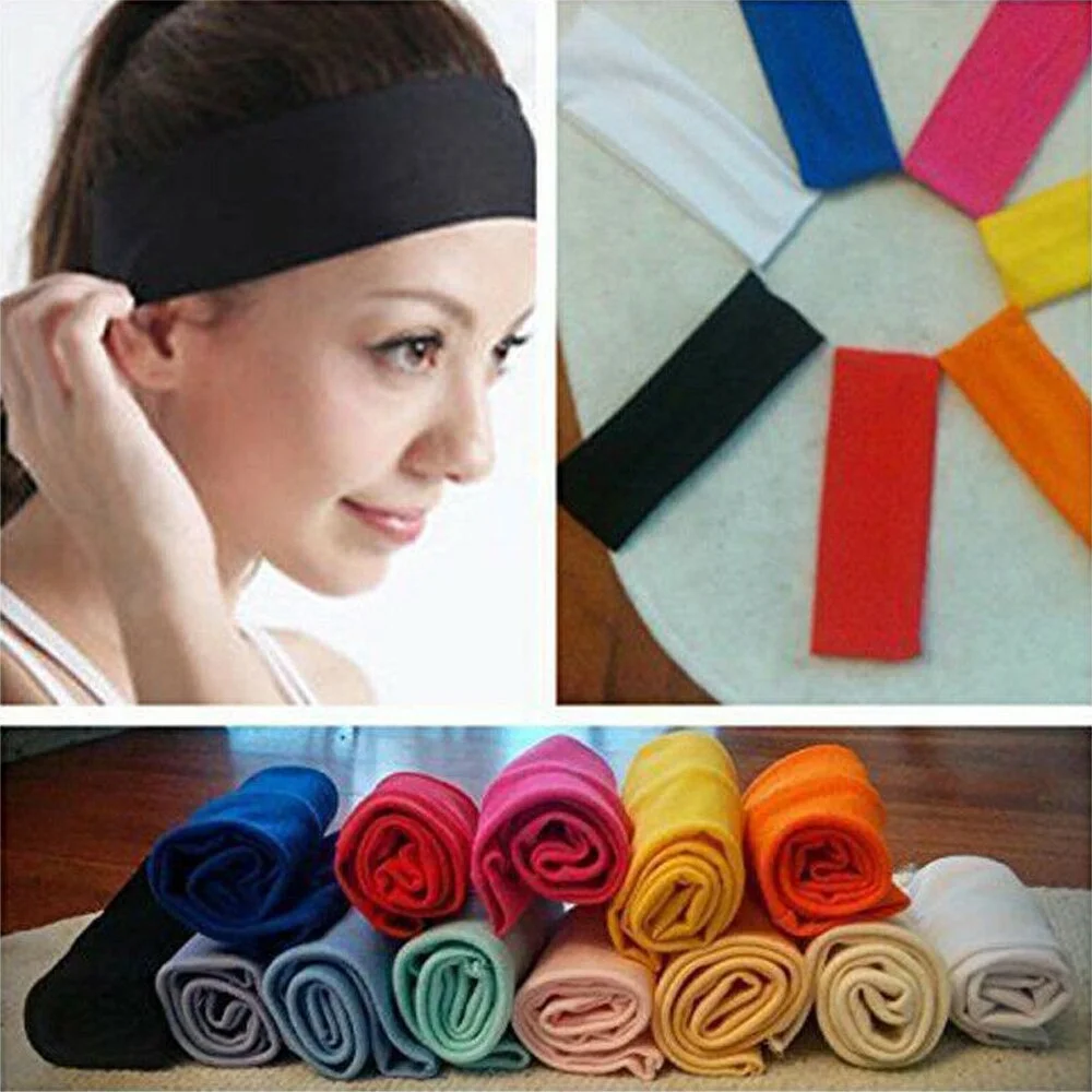 22 Color Fashion Sports Headband Wide Elastic Yoga Hair Bands Running Fitness Headwear Women Turban Head Warp Hairband Sweatband