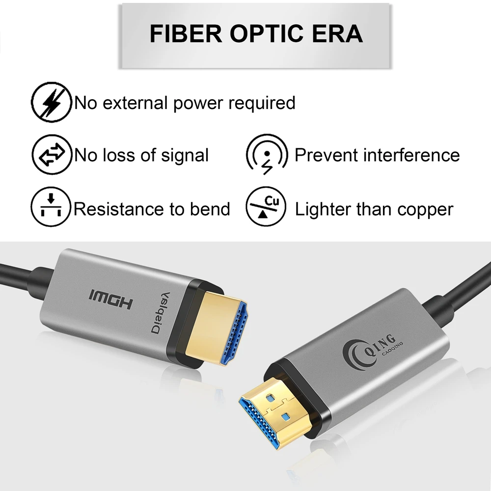 4K HDMI оптоволоконный кабель 2 0 высокоскоростной 18 Гбит/с @ 60 Гц совместимый Fire TV 3D
