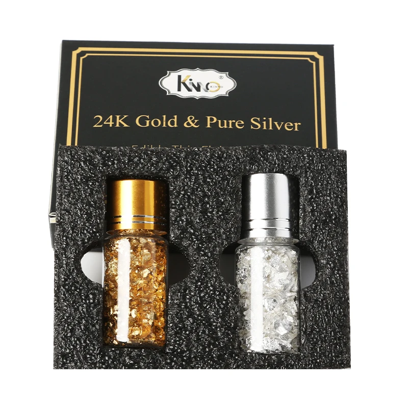 Edible 24k gold and silver: powder, leaf, glitter for food