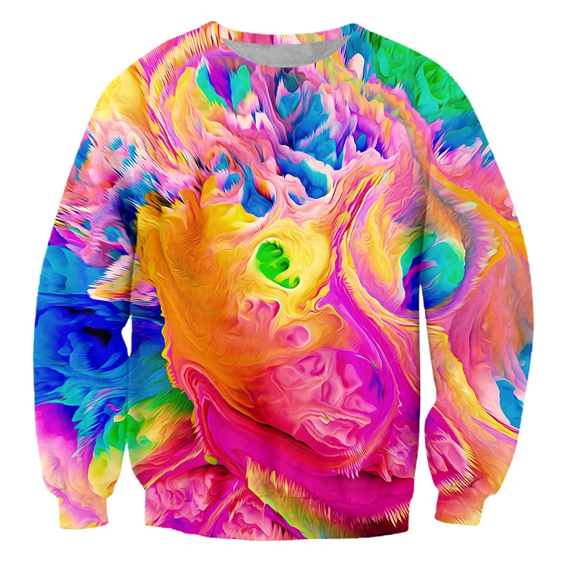 

CJLM Colorful Sweatshirts Men Harajuku Men's Pattern Oil Painting Print Unisex Crewneck Pullover 3D Sweats Joggers Oversizes 5XL