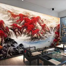 WDBH пользовательские фотообои 3d обои в китайском стиле Горный пейзаж интерьер 3d настенные фрески обои для гостиной