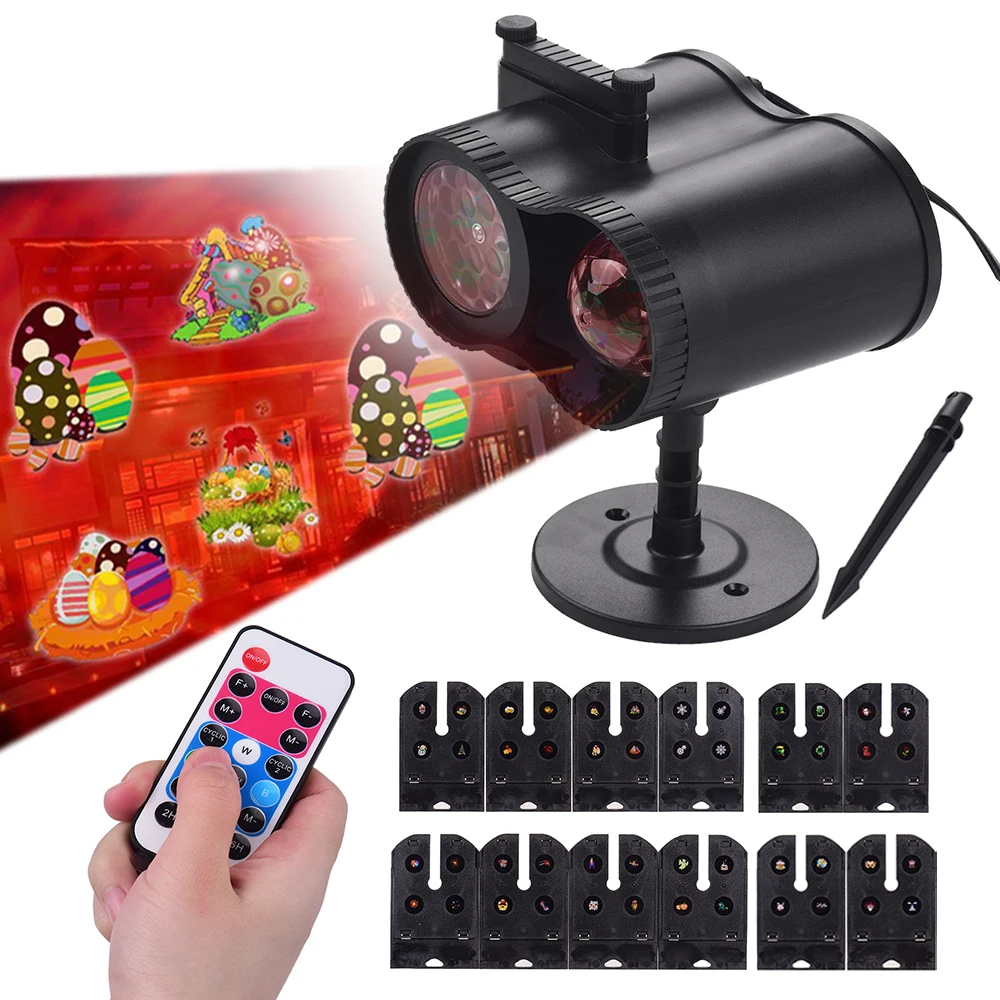 

LED Projector Light Water Wave Multiple Patterns Interchangeable Slides Remote control for Christmas Halloween Festival Party