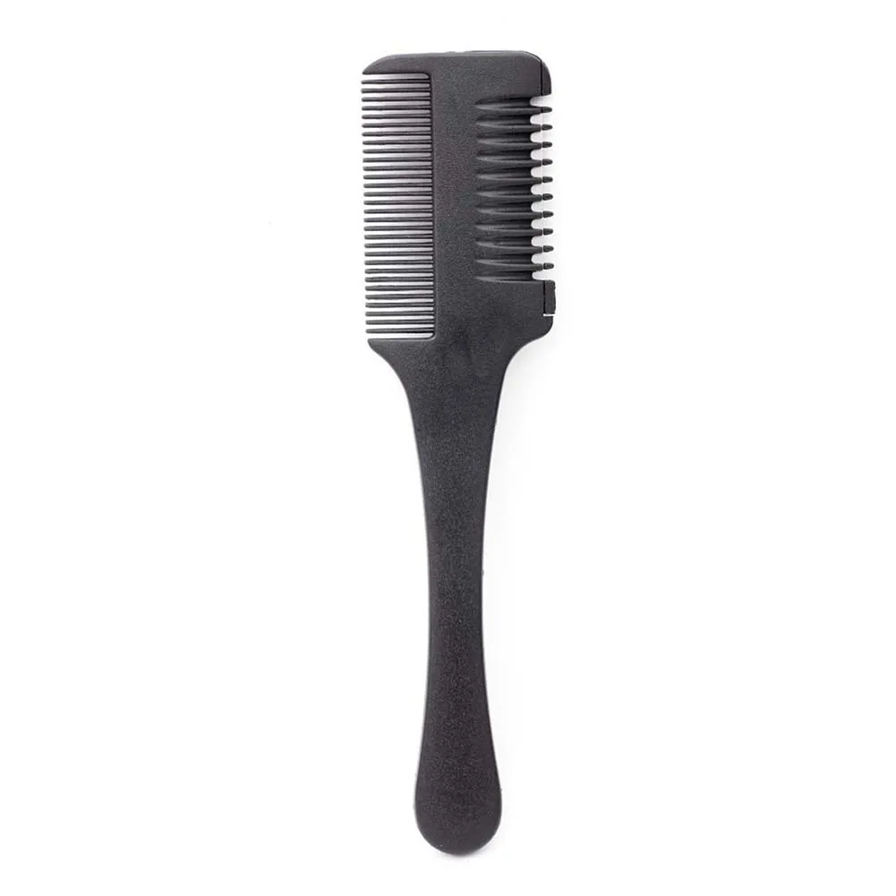 

Pro Hair Razor Comb Shaving Blades Black Handle Hairdressing Double Sided Hair Styling Razor Cutting Thinning Comb Tool
