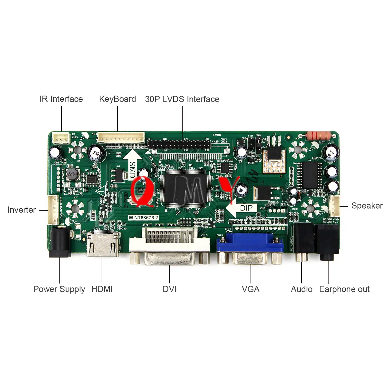 HDMI+DVI+VGA LCD Lvds Converter Driver Board Controller Kit for HSD121PHW1-A03